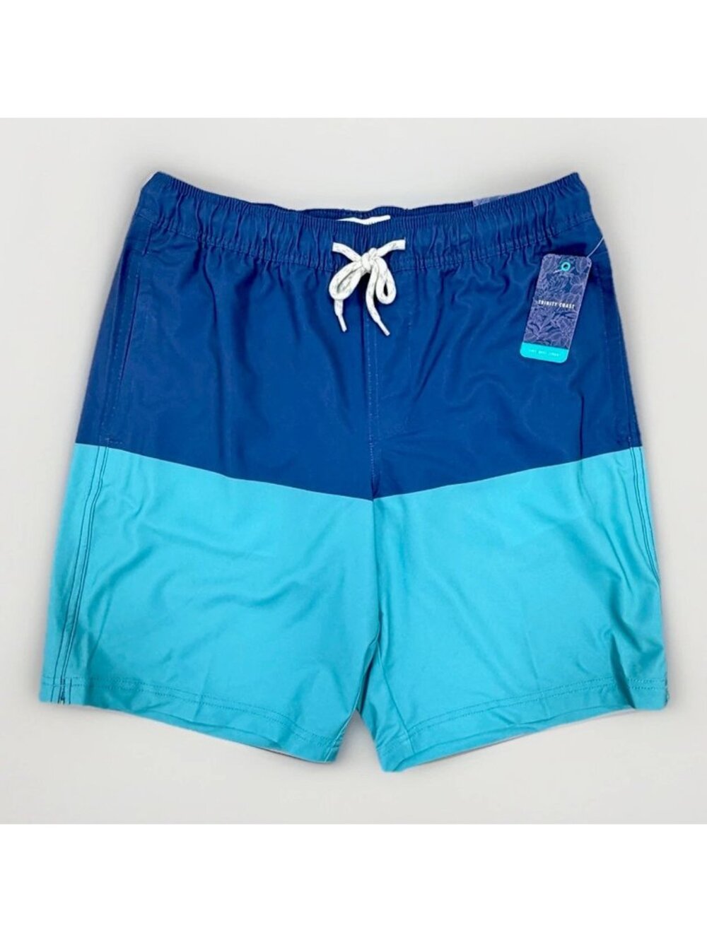 Trinity Coast Men Swim Trunks with Mesh Brief Liner MT M Tall Aqua/Blue